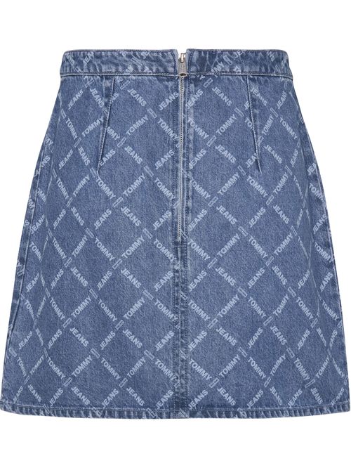 MINIFALDA JEANS CON MONOGRAMAS