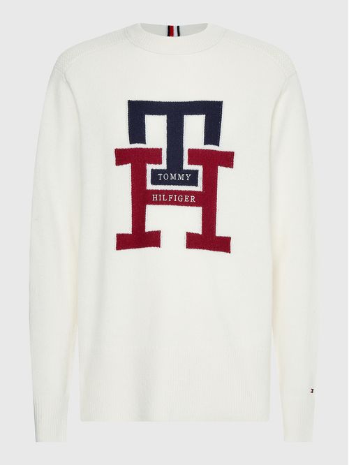 SUÉTER  DE CUELLO REDONDO CON MONOGRAMA TH