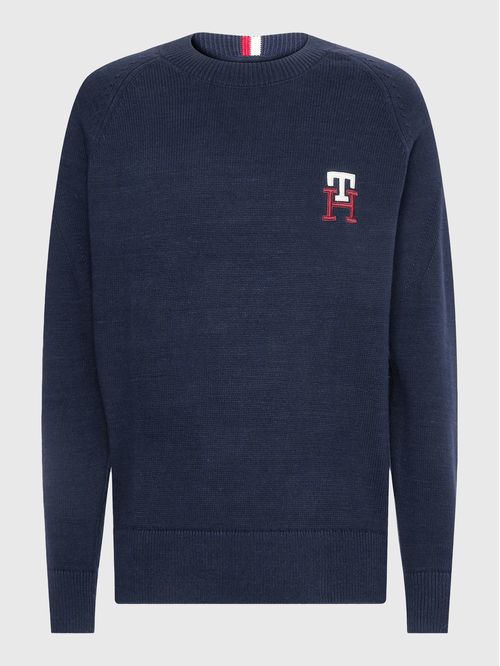 SUÉTER AMPLIO DE ALGODÓN SUPIMA CON MONOGRAMA