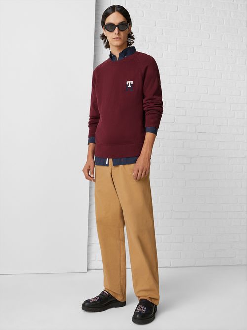 SUÉTER AMPLIO DE ALGODÓN SUPIMA CON MONOGRAMA