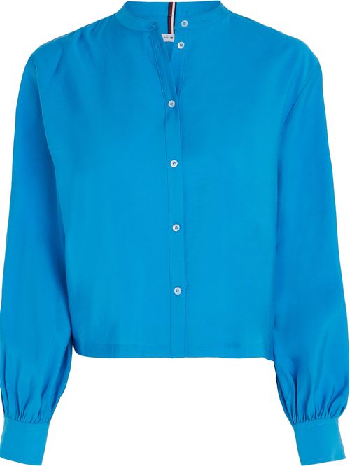 CAMISA SIN CUELLO CON CORTE CROPPED