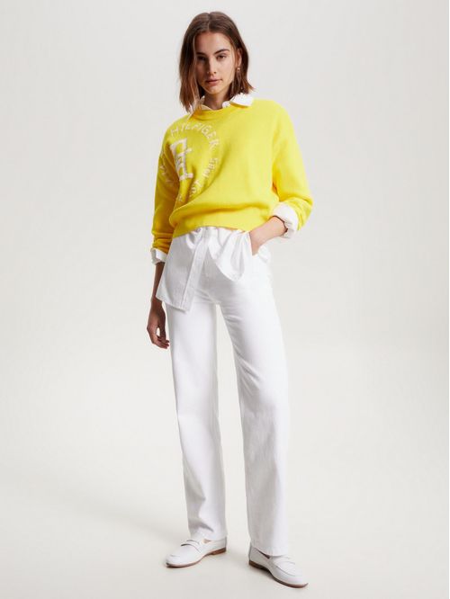 SUÉTER MANGA LARGA CON MONOGRAMA