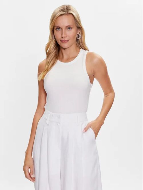 T-SHIRT DE PUNTO ELÁSTICO SIN MANGAS