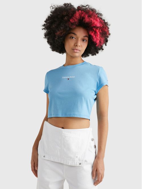 T-SHIRT ESSENTIAL DE CORTE CROPPED CON LOGO