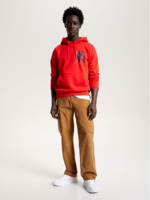 SWEATER CON HOODIE Y LOGO ESTAMPADO