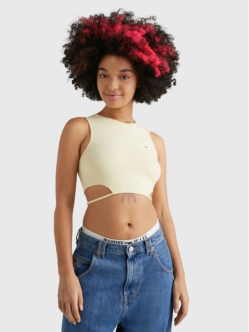 CROP TOP CON TIRAS AJUSTABLES Y LOGO