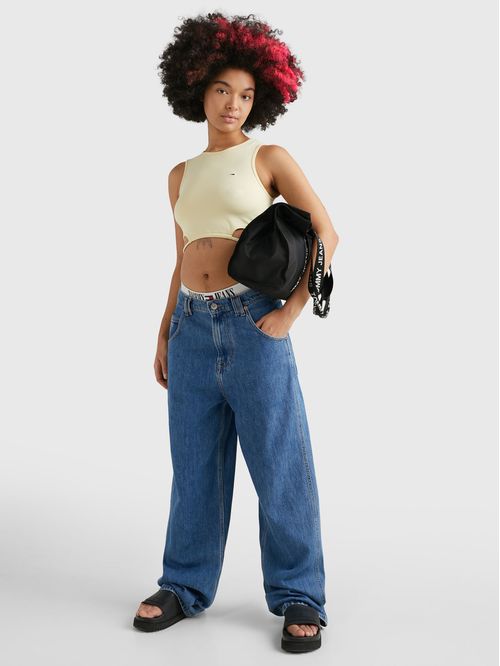 CROP TOP CON TIRAS AJUSTABLES Y LOGO