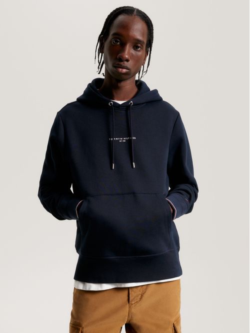 SWEATER CON CAPUCHA Y PUÑOS RIBETEADOS