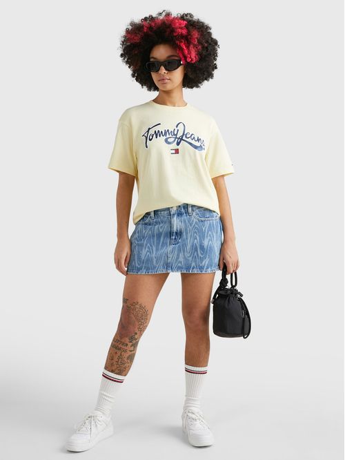 T-SHIRT DE CORTE AMPLIO CON LOGO METALIZADO