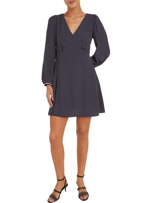 VESTIDO CORTO CON ESTAMPADO DE LUNARES