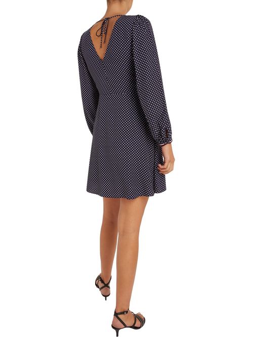 VESTIDO CORTO CON ESTAMPADO DE LUNARES