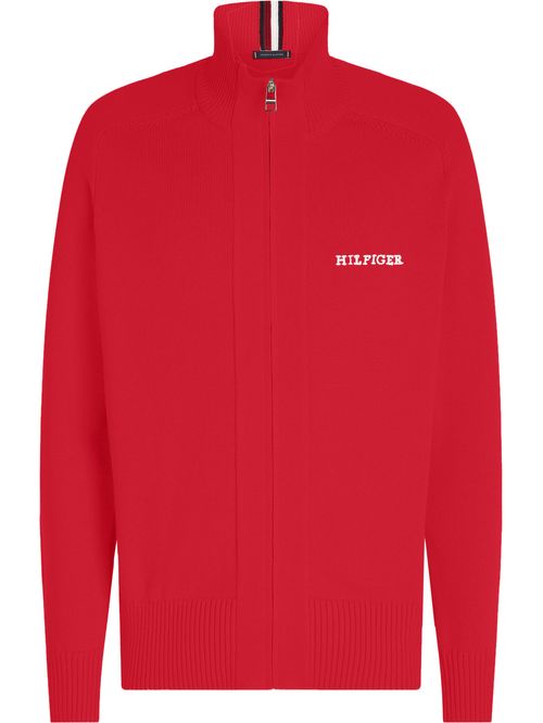 Cárdigan de cuello alto con monotipo Hilfiger
