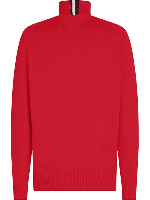 Cárdigan de cuello alto con monotipo Hilfiger