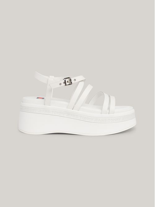 Sandalias de piel de tiras con cuña