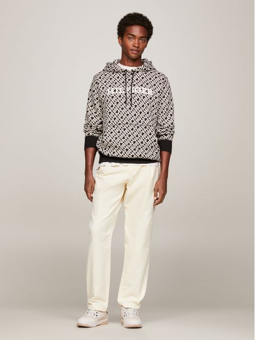 Sweater de felpa con diseño de monogramas