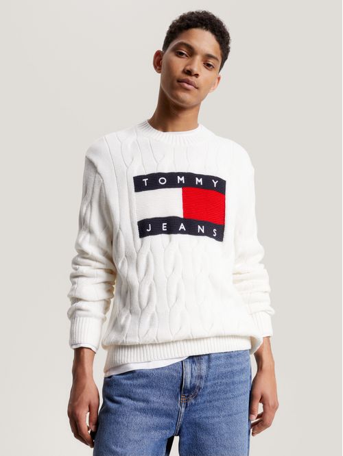 Sweater essential de punto trenzado con parche
