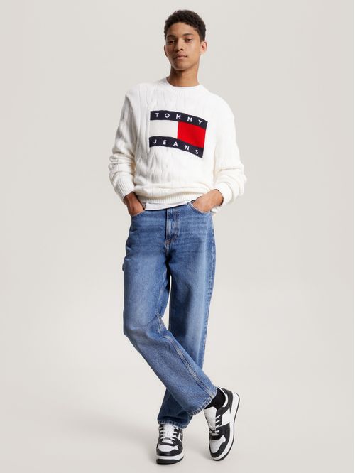 Sweater essential de punto trenzado con parche