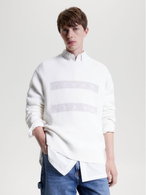 Sweater relaxed con logo tonal