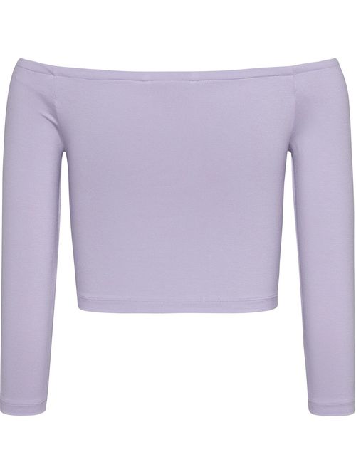 T-shirt cropped Essential de hombros caídos