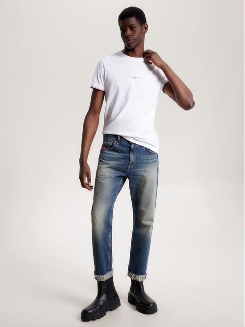 T-shirt de corte slim con mangas ribeteadas