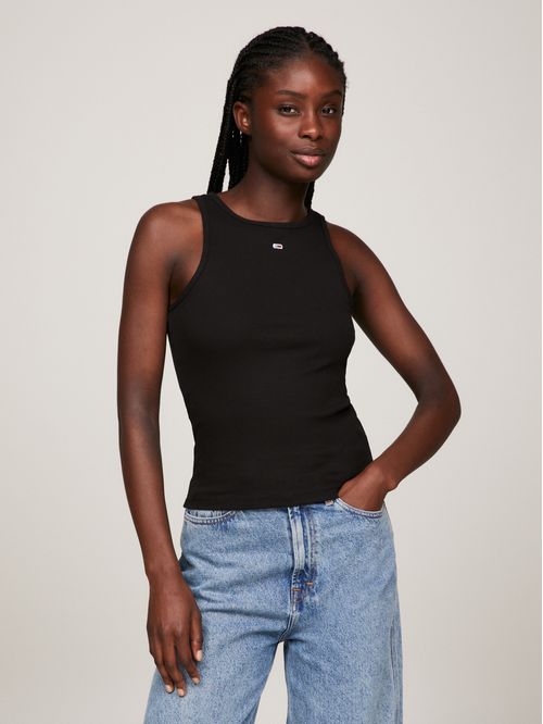 T-shirt Essential acanalada sin mangas