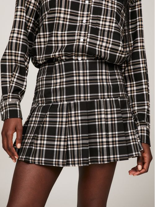 Minifalda pantalón plisada de cuadros