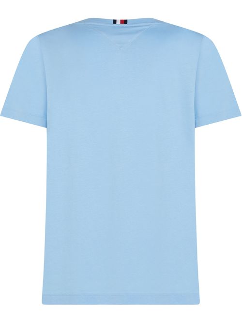 T-shirt con raya y logo frontales