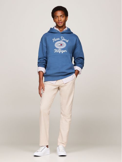 Sweater con hoodie y logo bordado