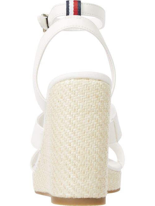 Sandalias de cuña alta con detalles de cuerda