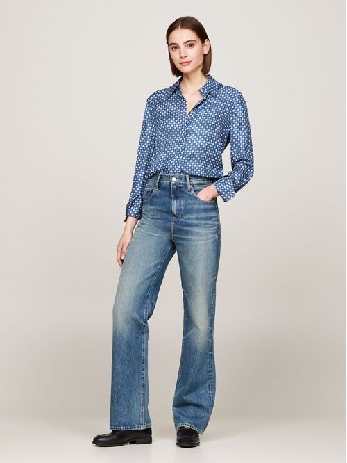 Camisa con estampado estilo foulard con logo