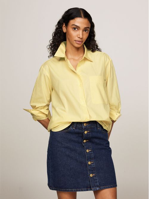 Camisa oversize con bolsillo de parche