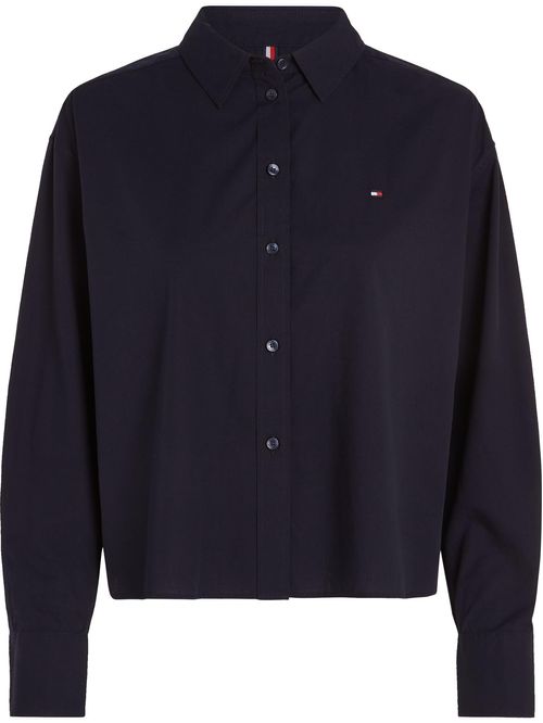 Camisa tipo cropped con logo bordado