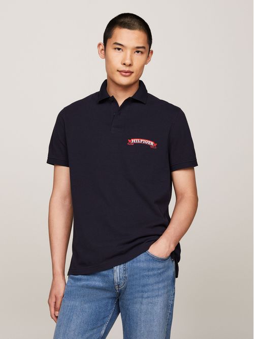 Polo con monotipo Hilfiger tipo pergamino