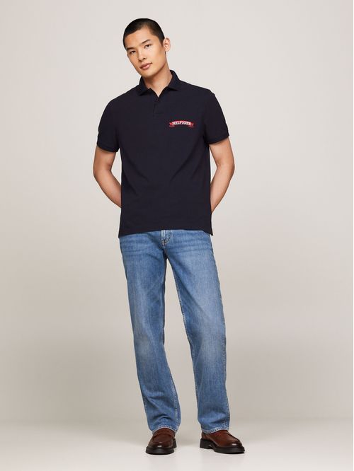 Polo con monotipo Hilfiger tipo pergamino