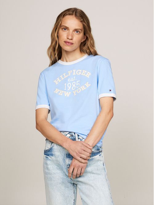 T-shirt con ribetes a contraste y logo