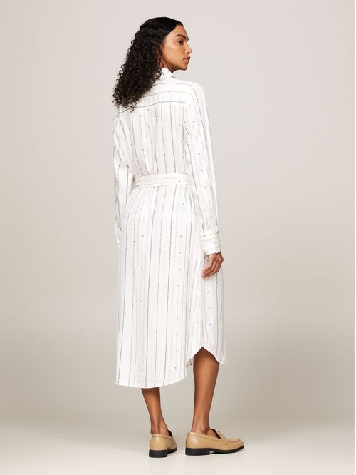 Vestido camisero hasta la rodilla con logo