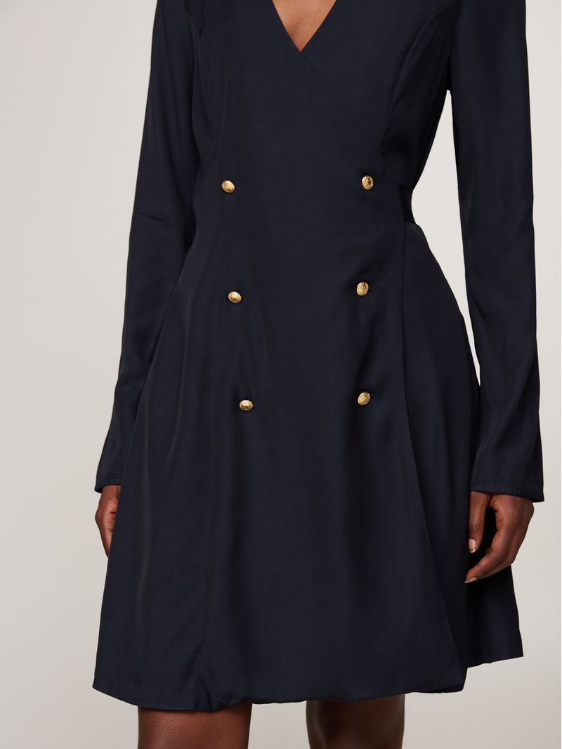 Vestido-cruzado-corto-de-botonadura-doble