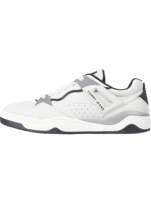 Tenis de piel color block con logo