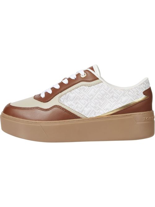 Tenis de plataforma de piel