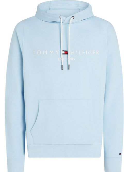 Sweater con hoodie y logo estampado