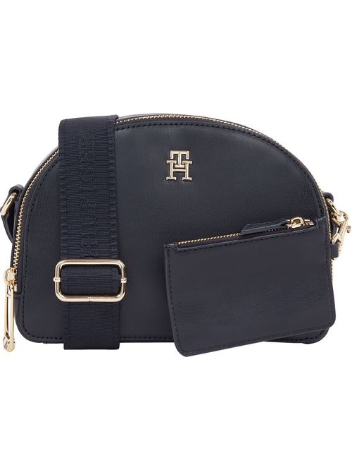 Cartera bandolera de media luna con monotipo