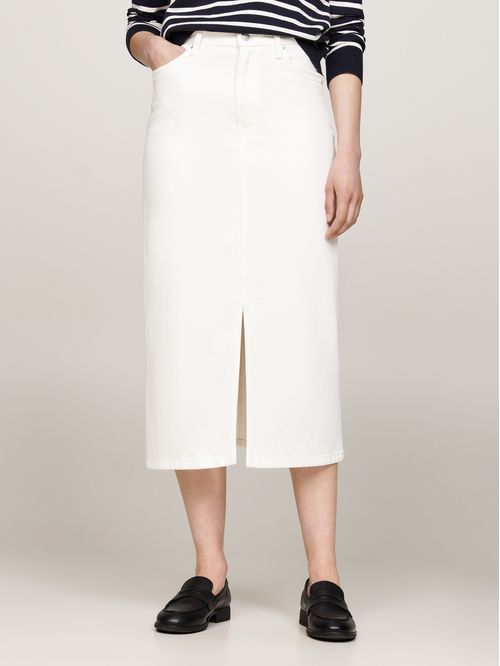 Falda midi recta de talle alto