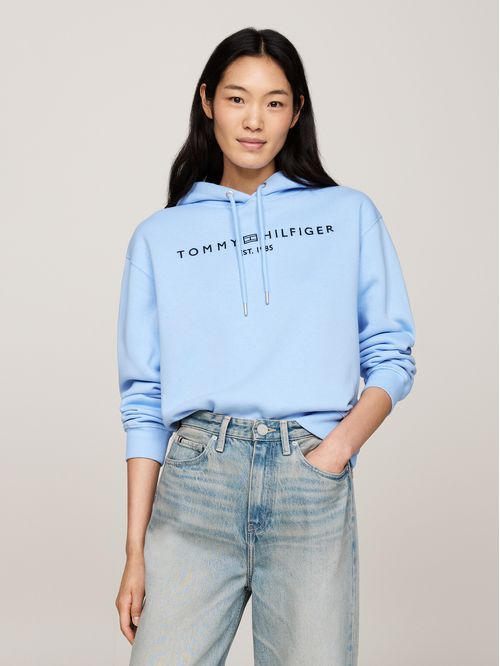 Sweater con hoodie y logo bordado