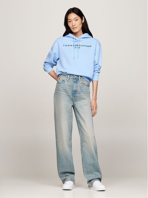 Sweater con hoodie y logo bordado