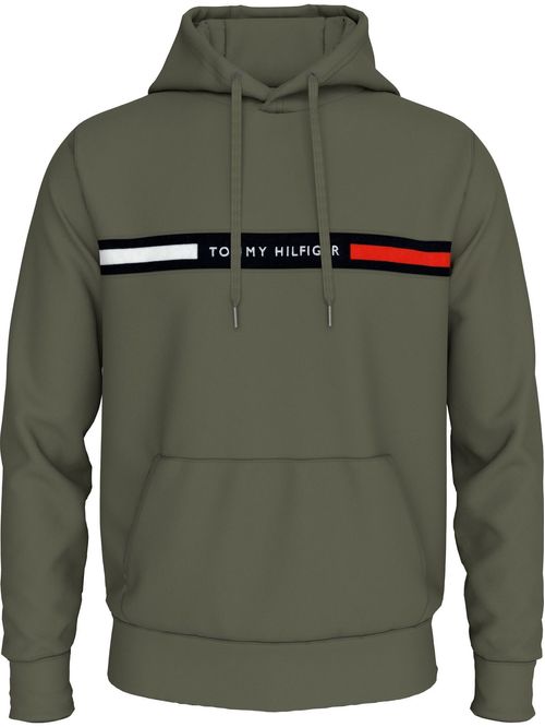 Sweater con hoodie, cordón y logo