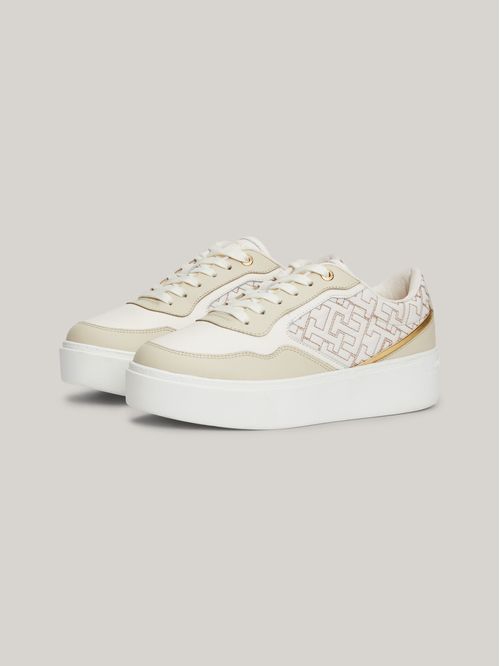 Tenis de plataforma de piel