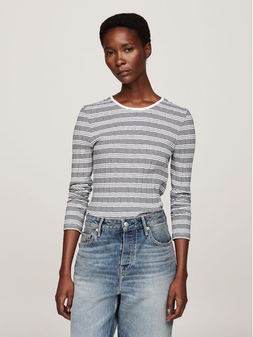 T-shirt de manga larga con diseño de rayas