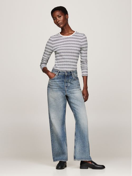 T-shirt de manga larga con diseño de rayas