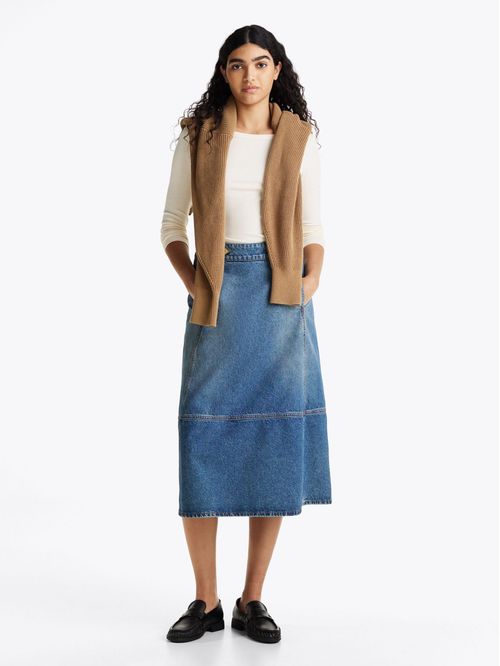 T-shirt acanalada slim de manga larga