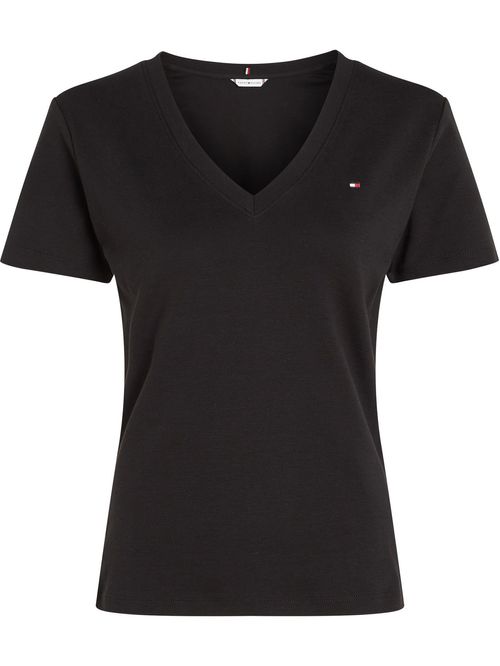 T-shirt de rayas con cuello en V